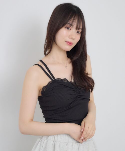 ems excite(エムズエキサイト)の「【2way】クロスストラップキャミ(Tシャツ/カットソー・レディース・ブルー/ナチュラル/ブラック・FREE)」の7枚目の写真