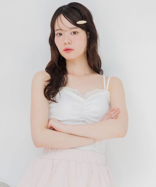 ems excite(エムズエキサイト)の「【2way】クロスストラップキャミ(Tシャツ/カットソー・レディース・ブルー/ナチュラル/ブラック・FREE)」の13枚目の写真
