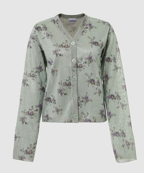GANNI(ガニー)の「Printed metalic Cardigan(カーディガン/ボレロ・レディース・その他1・S)」の1枚目の写真