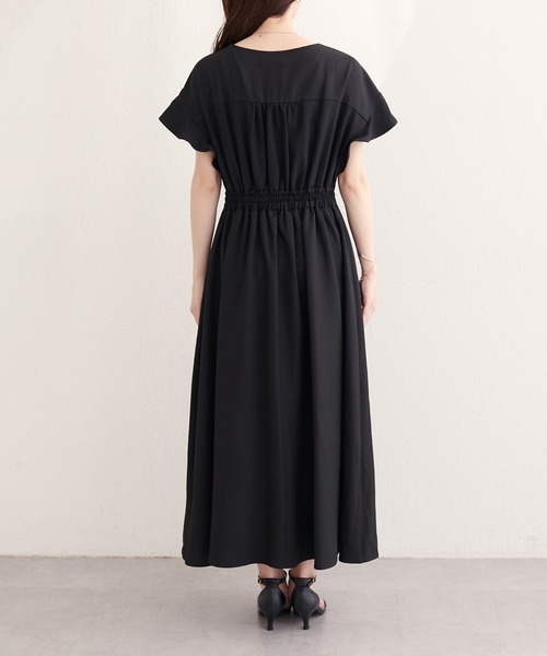 natural couture(ナチュラルクチュール)の「【sherbet line】接触冷感カシュクールフリル袖ワンピース(ワンピース・レディース・ブラック/ブラウン系その他/ベージュ/ボルドー/チャコールグレー/サックスブルー・FREE)」の17枚目の写真