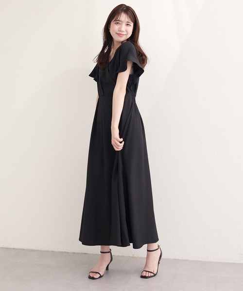 natural couture(ナチュラルクチュール)の「【sherbet line】接触冷感カシュクールフリル袖ワンピース(ワンピース・レディース・ブラック/ブラウン系その他/ベージュ/ボルドー/チャコールグレー/サックスブルー・FREE)」の11枚目の写真