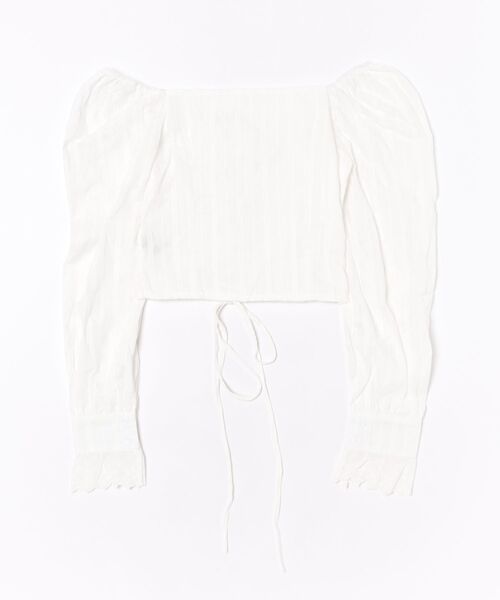 LAMPOON（ランプーン）の「オフショルレースアップブラウス（シャツ/ブラウス・レディース・ホワイト・SMALL/MEDIUM/LARGE）」の6枚目の写真