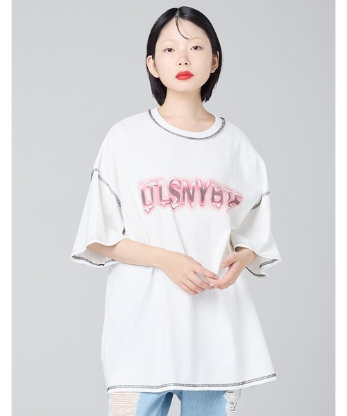 Little sunny bite（リトルサニーバイト）の「【Little Sunny Bite 】logo big tee（Tシャツ/カットソー・レディース・ブラック/ピンク/ホワイト・MEDIUM/SMALL）」の13枚目の写真