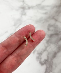 YU-KA:ラインジルコニアピアス Line zirconia earrings