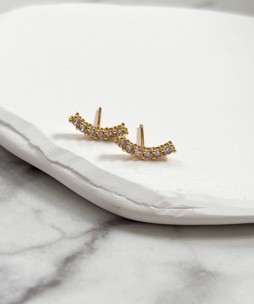 yu-ka(ユーカ)の「YU-KA:ラインジルコニアピアス Line zirconia earrings(ピアス(両耳用)・レディース・ターコイズブルー/レッド/グリーン/ゴールド・FREE)」の11枚目の写真