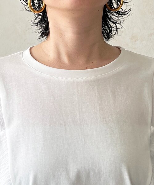 un dix cors(アンディコール)の「異素材シャーリングプルオーバー(Tシャツ/カットソー・レディース・モカ/オフホワイト/ブラック・FREE)」の15枚目の写真