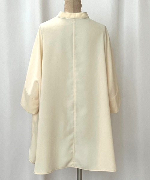 Q(キュー)の「BOXシルエット5分袖シャツ(シャツ/ブラウス・レディース・ブラック/ホワイト/マスタード・MEDIUM)」の6枚目の写真