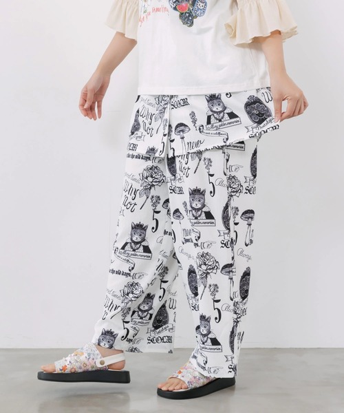 ScoLar(スカラー)の「ScoLar/スカラー ビスチェ付き 総柄パンツ(その他パンツ・レディース・アイボリー/ブラック・FREE)」の21枚目の写真