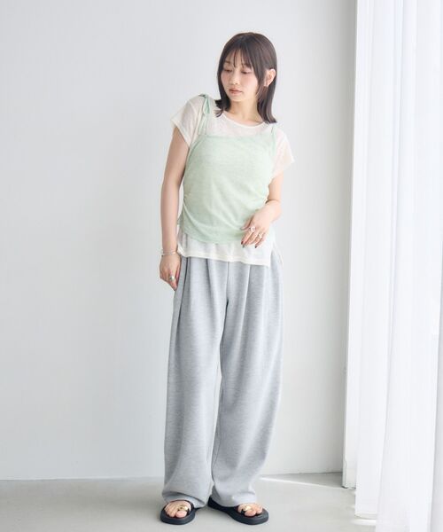 RETRO GIRL(レトロガール)の「【セットアイテム】肩リボンキャミ×カットセット(Tシャツ/カットソー・レディース・グリーン/ブラウン/ライトグレー・FREE)」の10枚目の写真