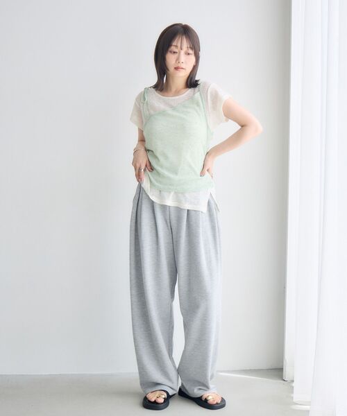RETRO GIRL(レトロガール)の「【セットアイテム】肩リボンキャミ×カットセット(Tシャツ/カットソー・レディース・グリーン/ブラウン/ライトグレー・FREE)」の11枚目の写真