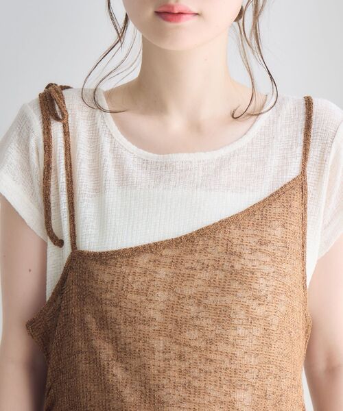 RETRO GIRL(レトロガール)の「【セットアイテム】肩リボンキャミ×カットセット(Tシャツ/カットソー・レディース・グリーン/ブラウン/ライトグレー・FREE)」の15枚目の写真