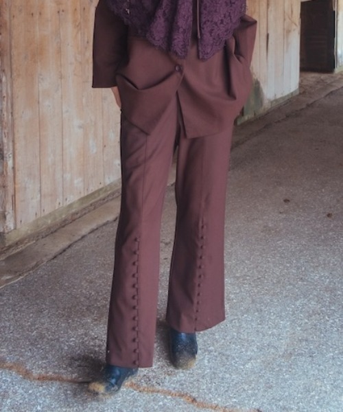 sahara(サハラ)の「【26AW PRE ORDER】Button Line Pants(その他パンツ・レディース・ブラック/グレー/ブラウン・FREE)」の3枚目の写真