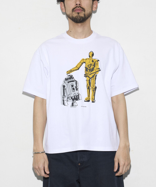 cotton pan(コットンパン)の「COTTON PAN/コットンパン × Firsthand 別注 リラックスフィット プリント クルーネック Tシャツ / 名コンビ(Tシャツ/カットソー・メンズ・ブラック/ホワイト・LARGE/MEDIUM)」の3枚目の写真