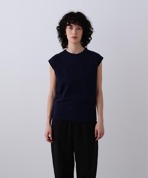 YLEVE(イレーヴ)の「YLEVE / ORGANIC COTTON BIO SLEEVELESS T-SHIRT(Tシャツ/カットソー・レディース・ブラウン/イエロー/ネイビー/ホワイト・1)」の1枚目の写真
