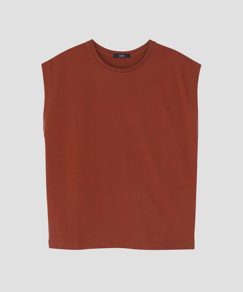 YLEVE(イレーヴ)の「YLEVE / ORGANIC COTTON BIO SLEEVELESS T-SHIRT(Tシャツ/カットソー・レディース・ブラウン/イエロー/ネイビー/ホワイト・1)」の3枚目の写真