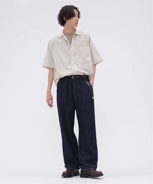 MHL.(エムエイチエル)の「GARMENT DYED COTTON POPLIN(シャツ/ブラウス・メンズ・チャコール/アイボリー・LARGE/MEDIUM)」の6枚目の写真