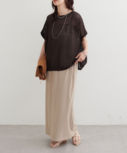LARUTA(ラルータ)の「【LARUTA】ロゴメッシュニットプルオーバー(ニット/セーター・レディース・ブラウン/オフホワイト/イエロー・FREE)」の15枚目の写真