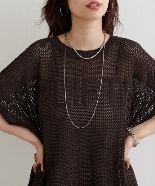 LARUTA(ラルータ)の「【LARUTA】ロゴメッシュニットプルオーバー(ニット/セーター・レディース・ブラウン/オフホワイト/イエロー・FREE)」の11枚目の写真