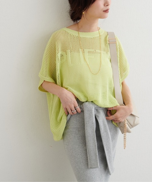 LARUTA(ラルータ)の「【LARUTA】ロゴメッシュニットプルオーバー(ニット/セーター・レディース・ブラウン/オフホワイト/イエロー・FREE)」の19枚目の写真