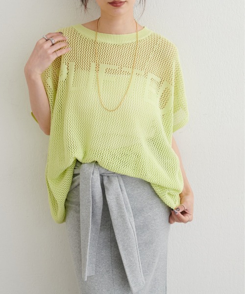 LARUTA(ラルータ)の「【LARUTA】ロゴメッシュニットプルオーバー(ニット/セーター・レディース・ブラウン/オフホワイト/イエロー・FREE)」の20枚目の写真