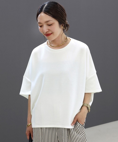 Aletta vita(アレッタビータ)の「ライトポンチドロップショルダーゆるプルオーバー(Tシャツ/カットソー・レディース・ブルー/ブラック/オフホワイト・M)」の7枚目の写真