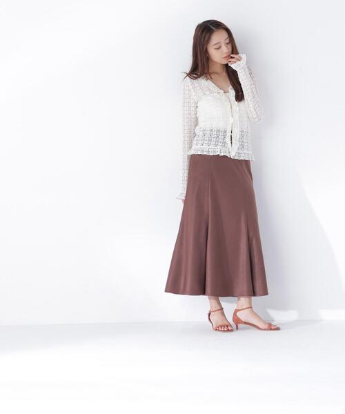 NATURAL BEAUTY BASIC(ナチュラルビューティーベーシック)の「シアーレースカーディガン(カーディガン/ボレロ・レディース・オフホワイト/ブラック/イエロー・フリ-)」の9枚目の写真