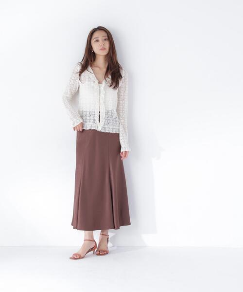 NATURAL BEAUTY BASIC(ナチュラルビューティーベーシック)の「シアーレースカーディガン(カーディガン/ボレロ・レディース・オフホワイト/ブラック/イエロー・フリ-)」の11枚目の写真