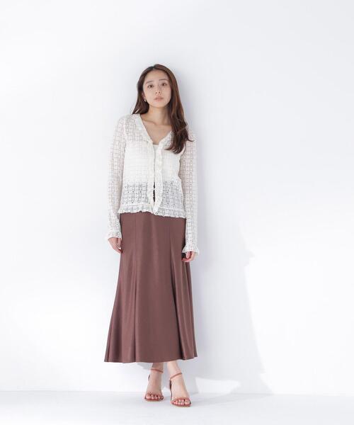 NATURAL BEAUTY BASIC(ナチュラルビューティーベーシック)の「シアーレースカーディガン(カーディガン/ボレロ・レディース・オフホワイト/ブラック/イエロー・フリ-)」の13枚目の写真