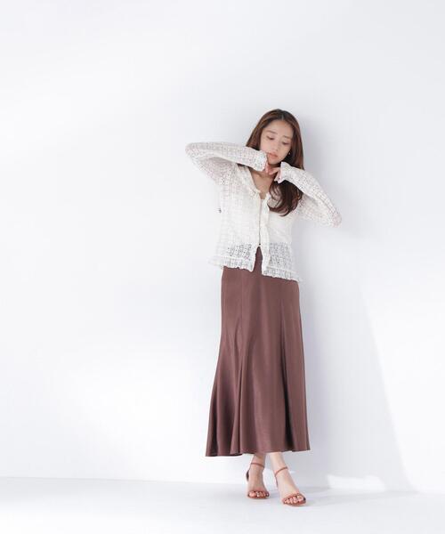 NATURAL BEAUTY BASIC(ナチュラルビューティーベーシック)の「シアーレースカーディガン(カーディガン/ボレロ・レディース・オフホワイト/ブラック/イエロー・フリ-)」の15枚目の写真