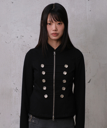 DOUBLE BUTTON NAPOLEON JACKET (BLACK)