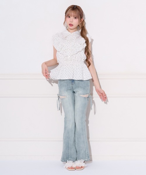 apres jour(アプレジュール)の「ペプラムフリルブラウス(シャツ/ブラウス・レディース・ドット/オフホワイト・X-LARGE/フリー)」の16枚目の写真