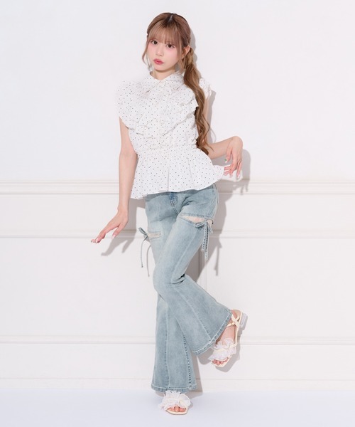 apres jour(アプレジュール)の「ペプラムフリルブラウス(シャツ/ブラウス・レディース・ドット/オフホワイト・X-LARGE/フリー)」の17枚目の写真