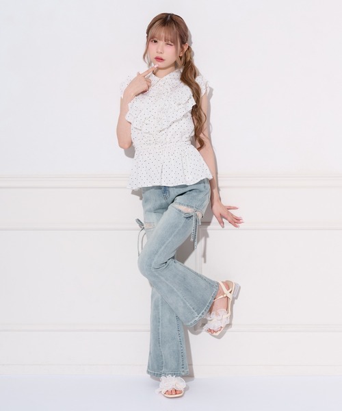 apres jour(アプレジュール)の「ペプラムフリルブラウス(シャツ/ブラウス・レディース・ドット/オフホワイト・X-LARGE/フリー)」の18枚目の写真