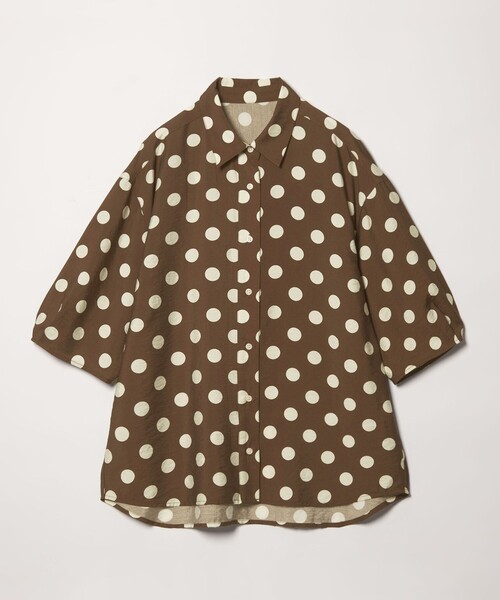 CITEN（シテン）の「＜CITEN＞ドットハーフスリーブシャツ（シャツ/ブラウス・レディース・ダークブラウン・フリー）」の9枚目の写真