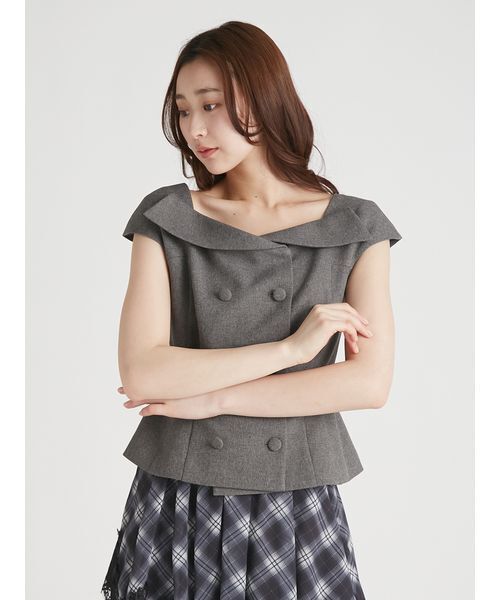 CELFORD（セルフォード）の「ベルト付きペプラムジレ（その他アウター・レディース・グレー/チェック/ブラック・38/36）」の13枚目の写真
