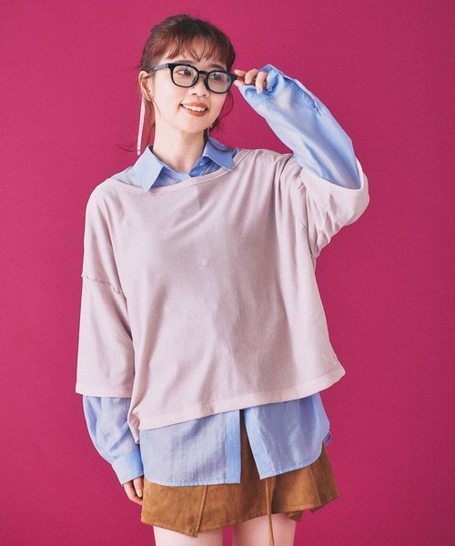 LEPSIM（レプシィム）の「シアーベロア2WAY6分袖プルオーバー　839453（Tシャツ/カットソー・レディース・ブラウン/ピンク/アイボリー/ブラック・FREE）」の4枚目の写真