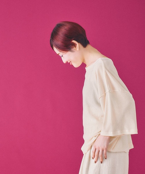 LEPSIM（レプシィム）の「シアーベロア2WAY6分袖プルオーバー　839453（Tシャツ/カットソー・レディース・ブラウン/ピンク/アイボリー/ブラック・FREE）」の18枚目の写真