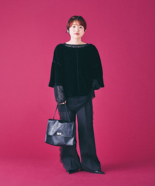 LEPSIM（レプシィム）の「シアーベロア2WAY6分袖プルオーバー　839453（Tシャツ/カットソー・レディース・ブラウン/ピンク/アイボリー/ブラック・FREE）」の20枚目の写真