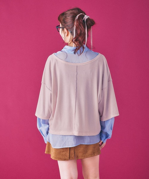 LEPSIM（レプシィム）の「シアーベロア2WAY6分袖プルオーバー　839453（Tシャツ/カットソー・レディース・ブラウン/ピンク/アイボリー/ブラック・FREE）」の14枚目の写真