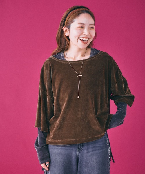 LEPSIM（レプシィム）の「シアーベロア2WAY6分袖プルオーバー　839453（Tシャツ/カットソー・レディース・ブラウン/ピンク/アイボリー/ブラック・FREE）」の17枚目の写真