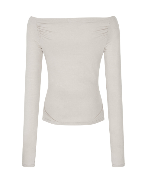 PLEASENOFOLLOW（プリーズノーフォロー）の「Seni Long Off-Shoulder Top (Silver Beige)（Tシャツ/カットソー・レディース・その他・FREE）」の3枚目の写真