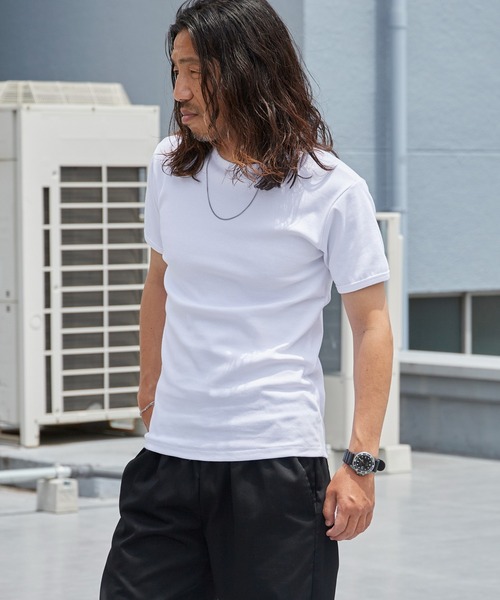 AVIREX(アヴィレックス)の「AVIREX/アビレックス DAILY S/S RIB CREW NECK TEE(Tシャツ/カットソー・メンズ・ホワイト/ブラック・S/M/L)」の2枚目の写真