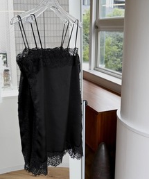 side lace satin square camisole