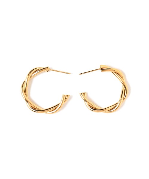 Ray BEAMS（レイビームス）の「Chalulu / ツイスト フープ ピアス（ピアス（両耳用）・レディース・ゴールド/シルバー・ONE SIZE）」の2枚目の写真