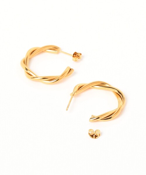 Ray BEAMS（レイビームス）の「Chalulu / ツイスト フープ ピアス（ピアス（両耳用）・レディース・ゴールド/シルバー・ONE SIZE）」の3枚目の写真