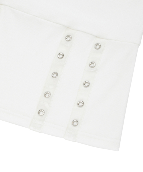 LMR(エルエムアール)の「ホットフィックスアイレットボートネックTシャツ WHITE(Tシャツ/カットソー・レディース・ホワイト・SMALL/MEDIUM)」の16枚目の写真