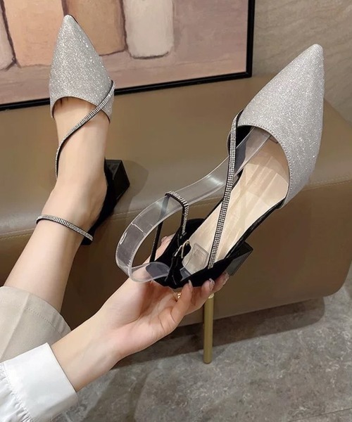 Miniministore(ミニミニストア)の「ポインテッドトゥグリッターパンプス結婚式(パンプス・レディース・ブラック/ベージュ・22.5cm/23.0cm/23.5cm/24.0cm/24.5cm)」の16枚目の写真