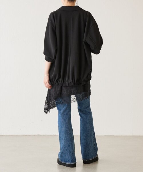 BEARDSLEY(ビアズリー)の「《ZOZO先行予約開始》スソギャザージャケット《FRIPIER》(ブルゾン・レディース・ブラック・FREE)」の4枚目の写真
