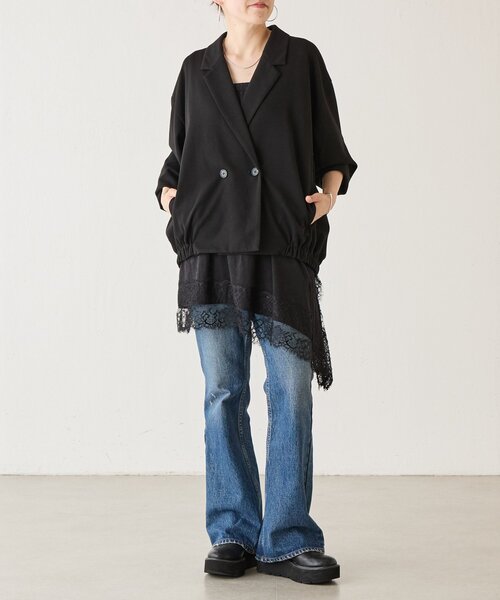 BEARDSLEY(ビアズリー)の「《ZOZO先行予約開始》スソギャザージャケット《FRIPIER》(ブルゾン・レディース・ブラック・FREE)」の5枚目の写真