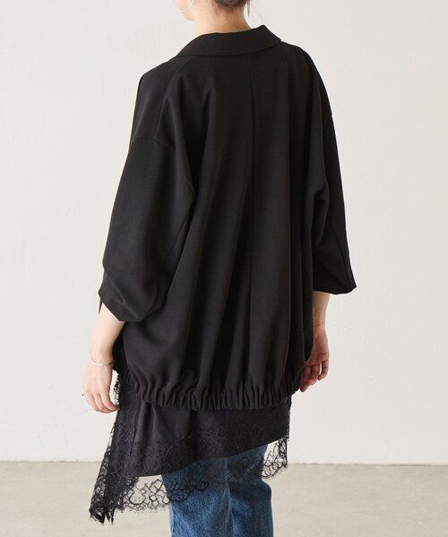 BEARDSLEY(ビアズリー)の「《ZOZO先行予約開始》スソギャザージャケット《FRIPIER》(ブルゾン・レディース・ブラック・FREE)」の6枚目の写真